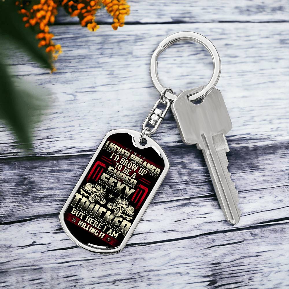 Great Gift For Truck Driver Military Dog Tag Necklace To Be A Sexy Trucker Gifts (133450173863)