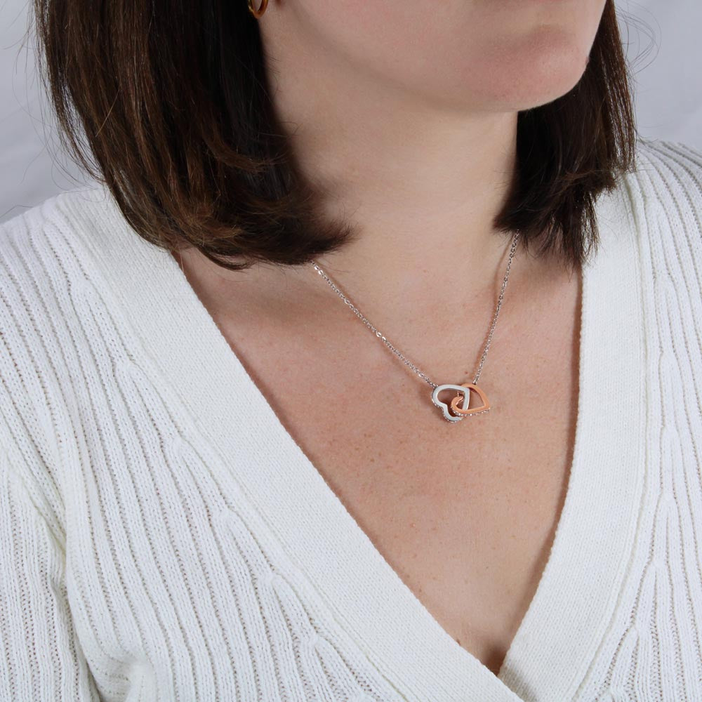 To My Bonus Daughter Gift - Luxury Interlock Heart Joined Necklace Gift for Stepdaughter