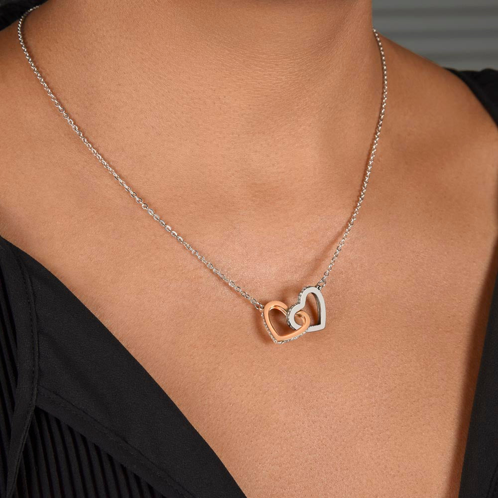 To My Bonus Daughter Gift - Luxury Interlock Heart Joined Necklace Gift for Stepdaughter