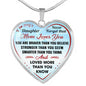 To My Daughter Mom Loves You Necklace Heart Pendant Luxury Gift For Little Girls