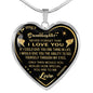 Gift for Granddaughter from Grandpa Grandparent - Inspirational Novelty Luxury Heart Necklace for Birthday Christmas or Gift Occasion