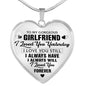 To My Gorgeous Girlfriend - Valentine Day Ideas for Her, Inspirational Romantic Luxury Heart Necklace Gift For Birthday, Wedding or Special Occasion