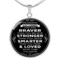 Gift for Grandson from Grandfather Grandpa - Luxury Necklace Gift Idea - You Are Braver Than You Believe Stronger Than You Seem - Birthday Gift Ideas