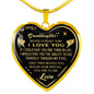 Gift for Granddaughter from Grandpa Grandparent - Inspirational Novelty Luxury Heart Necklace for Birthday Christmas or Gift Occasion