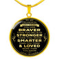 Gift for Grandson from Grandfather Grandpa - Luxury Necklace Gift Idea - You Are Braver Than You Believe Stronger Than You Seem - Birthday Gift Ideas