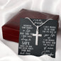 To My Grandson Sentimental Gift Christian Cross Necklace Grandpa to Grandson, Present from Grandpa