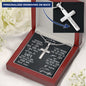 To My Grandson Sentimental Gift Christian Cross Necklace Grandpa to Grandson, Present from Grandpa