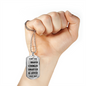 Great Dad to Son - You Are Braver Than You Believe - Great Gift for Birthday from Father Daddy - Cool Dog Tag to Your Son