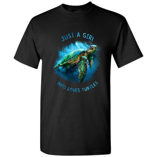 Just A Girl Who Loves Turtles Funny T-shirt Turtle Watercolor Sea Ocean Protect Gildan Top (USPF-134090815682)