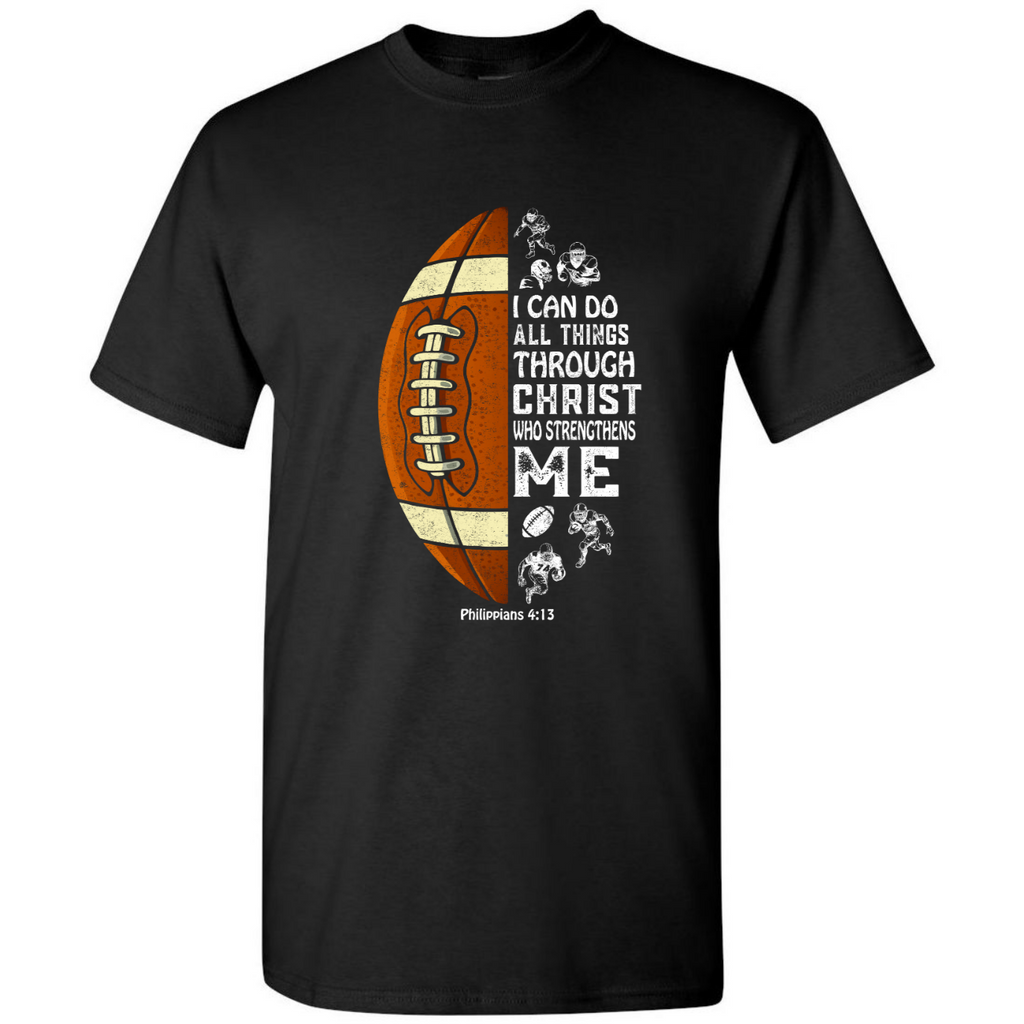 Christian Football Lover Gift For Teen Boys Kids Religious Bible Verse Gildan Unisex T-Shirt (USPF-135295524773)