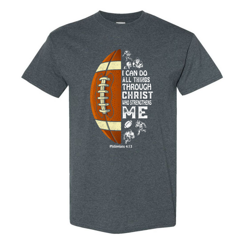 Christian Football Lover Gift For Teen Boys Kids Religious Bible Verse Gildan Unisex T-Shirt (USPF-135295524773)