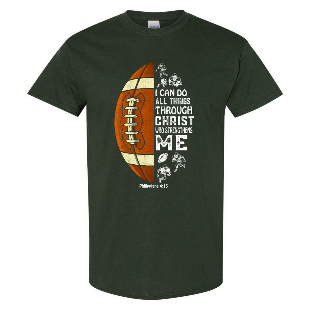 Christian Football Lover Gift For Teen Boys Kids Religious Bible Verse Gildan Unisex T-Shirt (USPF-135295524773)