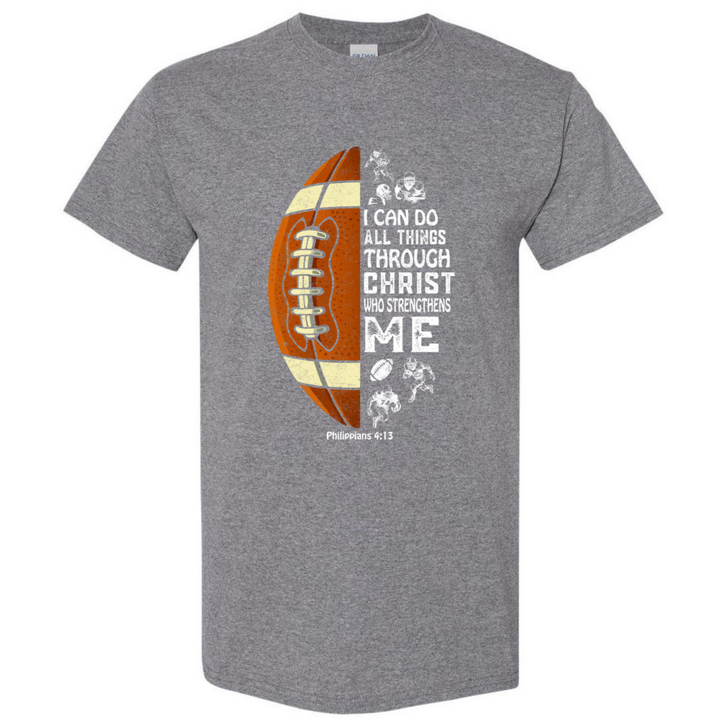 Christian Football Lover Gift For Teen Boys Kids Religious Bible Verse Gildan Unisex T-Shirt (USPF-135295524773)