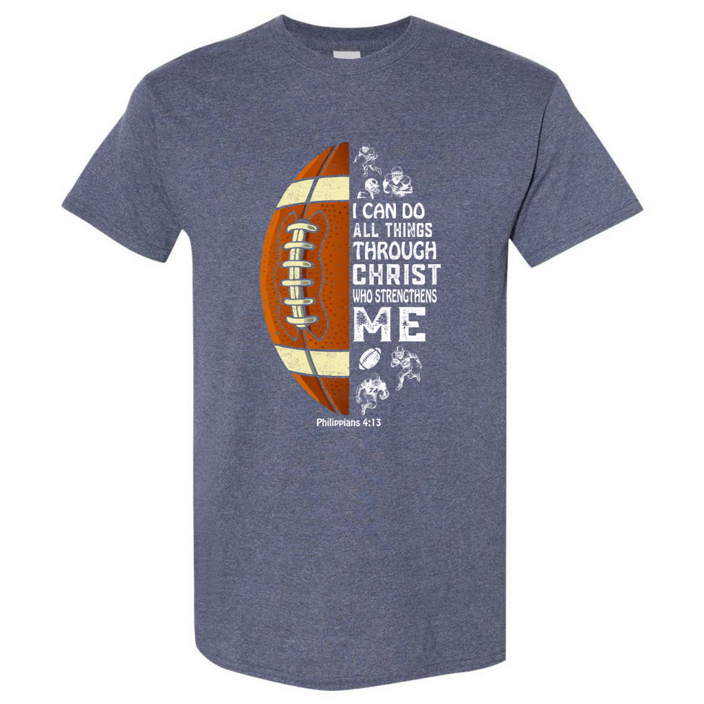 Christian Football Lover Gift For Teen Boys Kids Religious Bible Verse Gildan Unisex T-Shirt (USPF-135295524773)