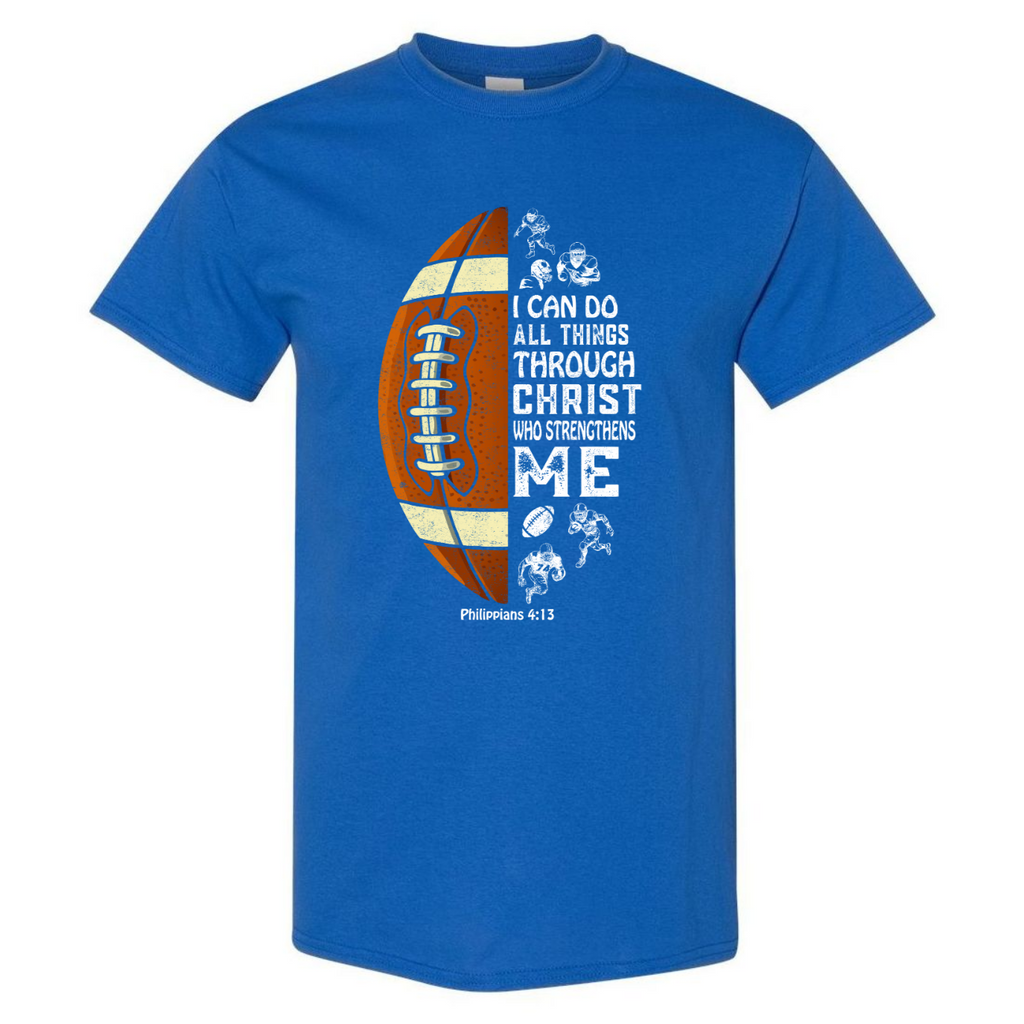 Christian Football Lover Gift For Teen Boys Kids Religious Bible Verse Gildan Unisex T-Shirt (USPF-135295524773)