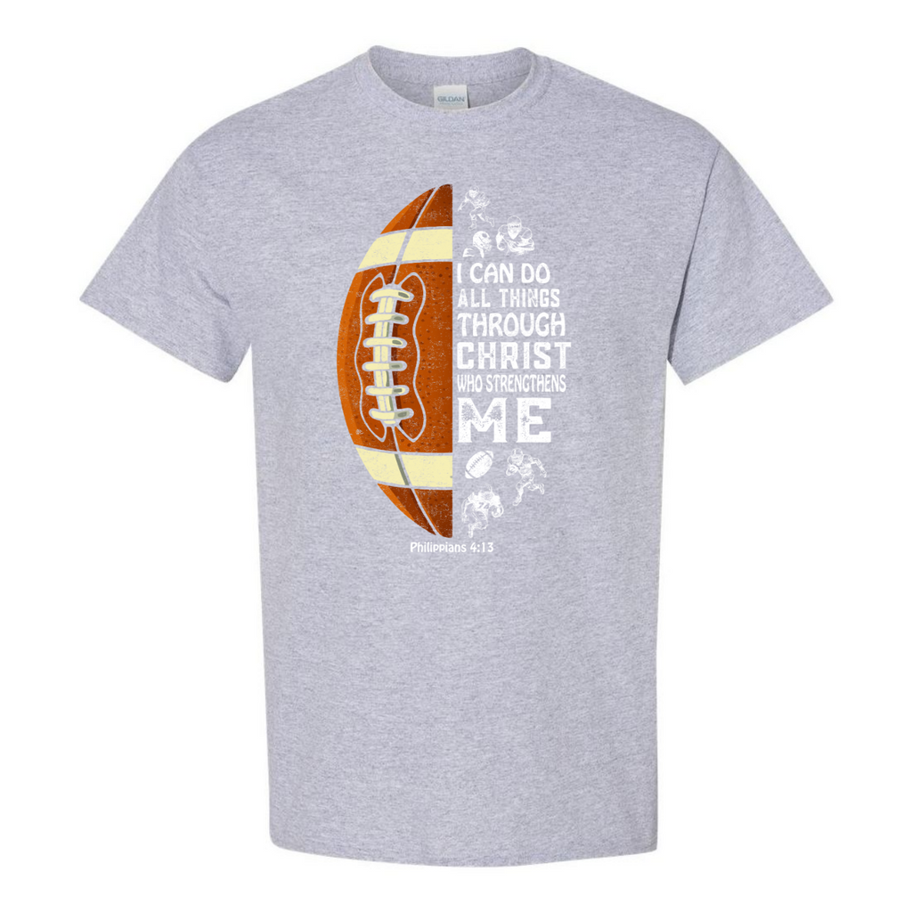 Christian Football Lover Gift For Teen Boys Kids Religious Bible Verse Gildan Unisex T-Shirt (USPF-135295524773)