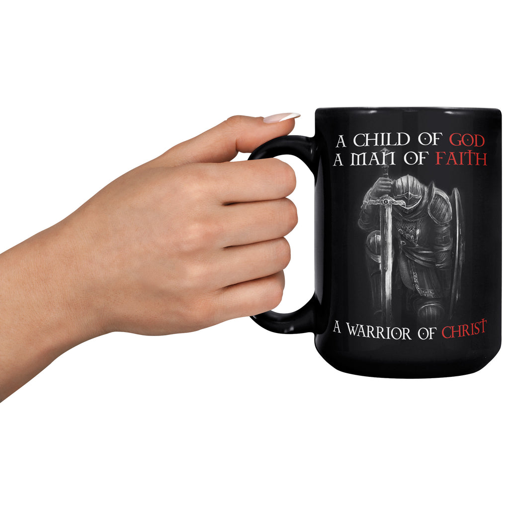 Christian Knight Templar 15oz Black Coffee Mug Warrior Of Christ Child of God Mug Crusader (TL-133570214268)