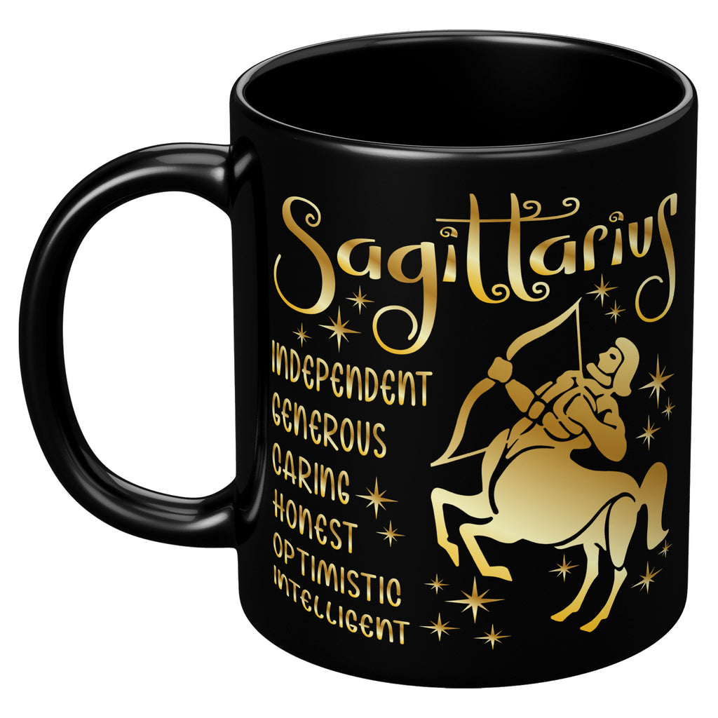 Sagittarius Zodiac Sign November Birthday Constellation Astrology Horoscope 11oz Black Mug