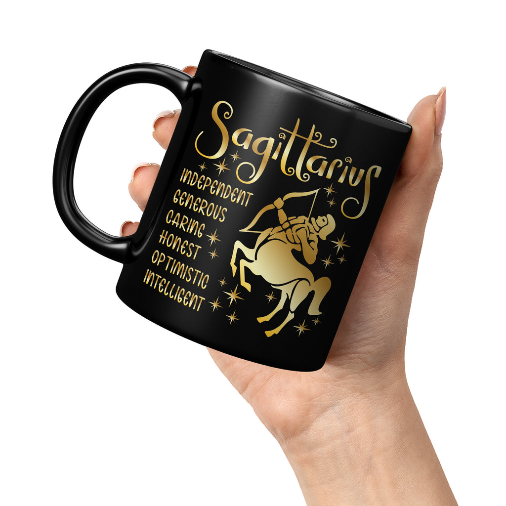 Sagittarius Zodiac Sign November Birthday Constellation Astrology Horoscope 11oz Black Mug