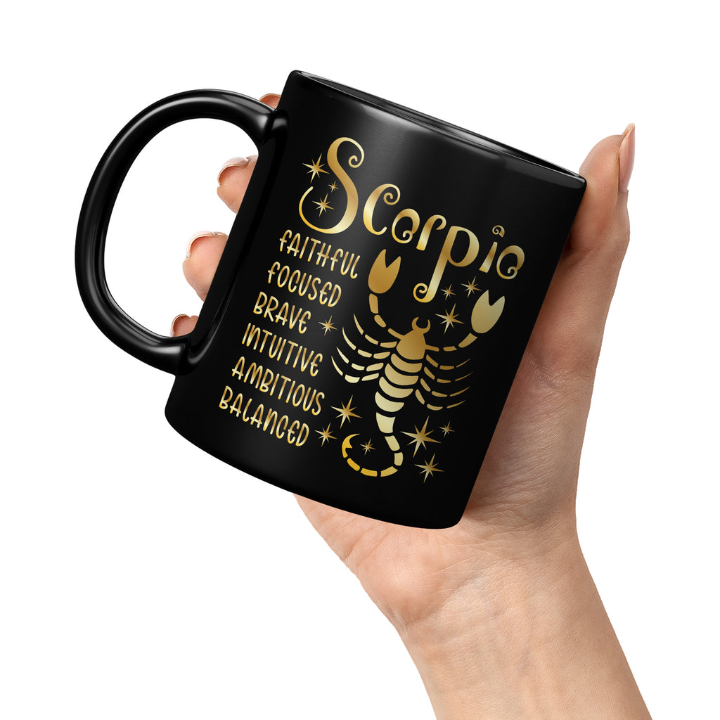 Scorpio Zodiac Sign November Birthday Constellation Astrology Horoscope 11oz Black Mug (TL-134794441586)
