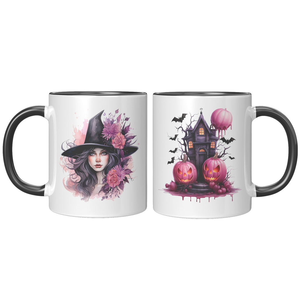 Spink Spooky Halloween 11oz Accent Mug with Color Inside, Fall Autumn Ghosts Pumpkins Candy Skull Web Witch Cozy Happy Coffee Tea (TL-134707939909)