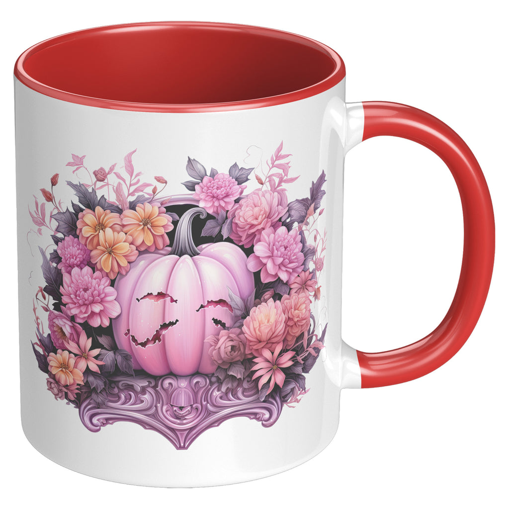 Spink Spooky Halloween 11oz Accent Mug with Color Inside, Fall Autumn Ghosts Pumpkins Candy Skull Web Witch Cozy Happy Coffee Tea (III)