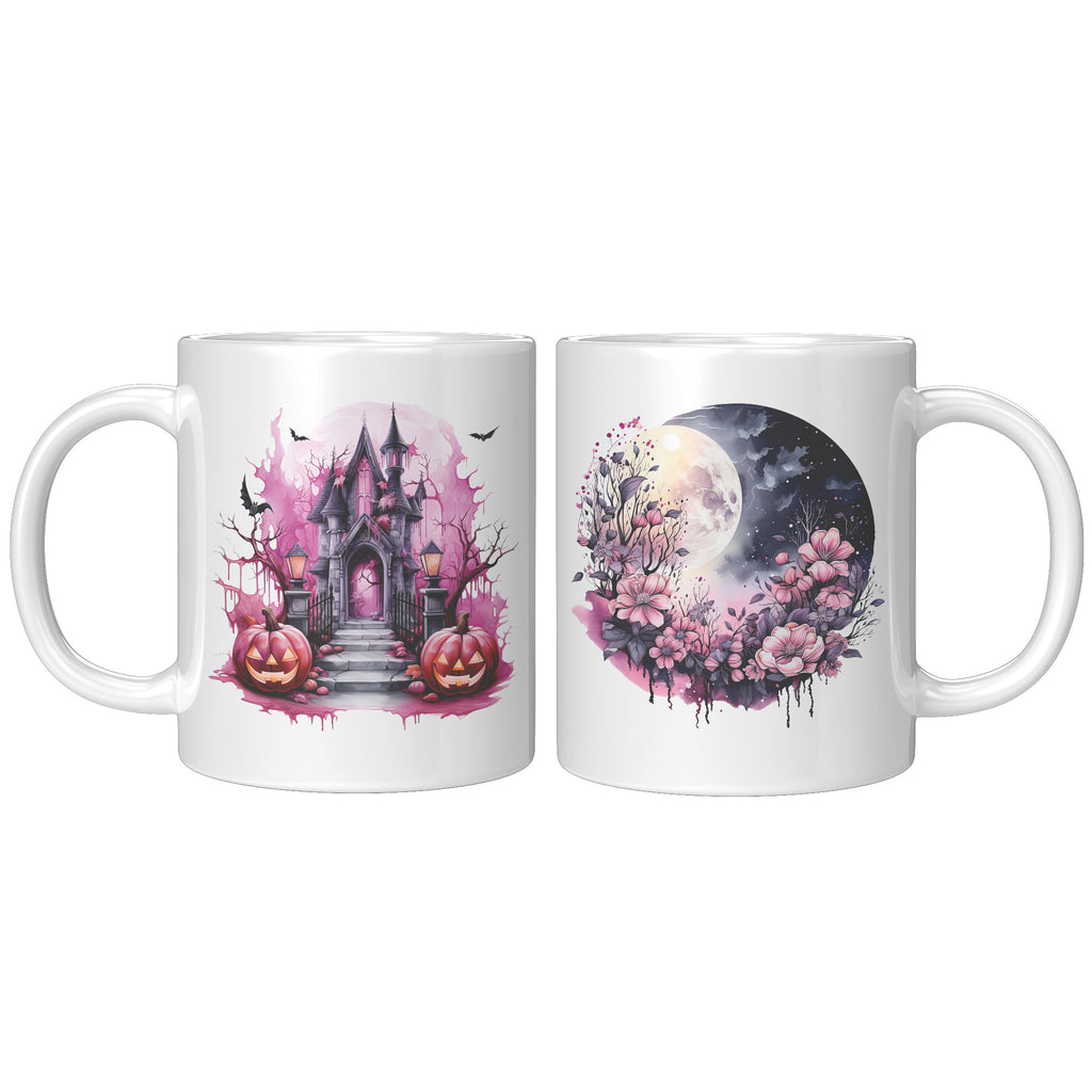 Spooky Halloween Mug with Color Inside, Fall Autumn Ghosts Pumpkins Candy Skull Web Witch Cozy Happy Coffee Tea (TL-134706711140)