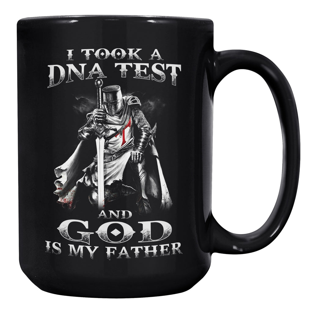 Warrior Templar Knight Coffee Mug I Took A DNA Test & God is My Father 15oz Black Tea Cup (TL-133489700772)