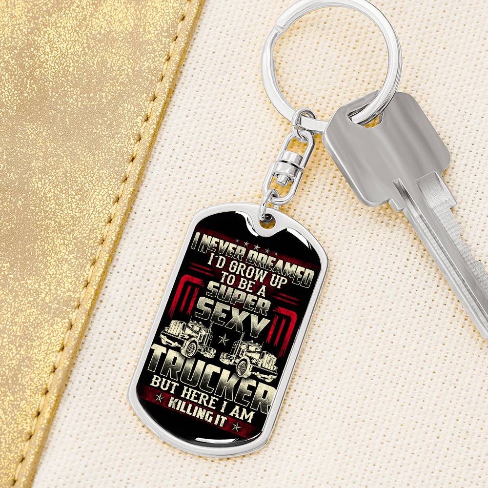 Great Gift For Truck Driver Military Dog Tag Necklace To Be A Sexy Trucker Gifts (133450173863)