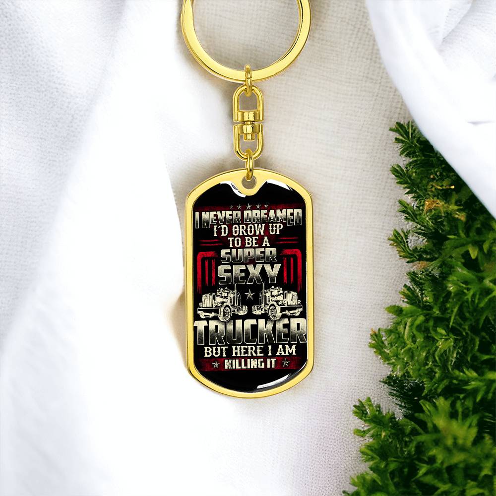 Great Gift For Truck Driver Military Dog Tag Necklace To Be A Sexy Trucker Gifts (133450173863)