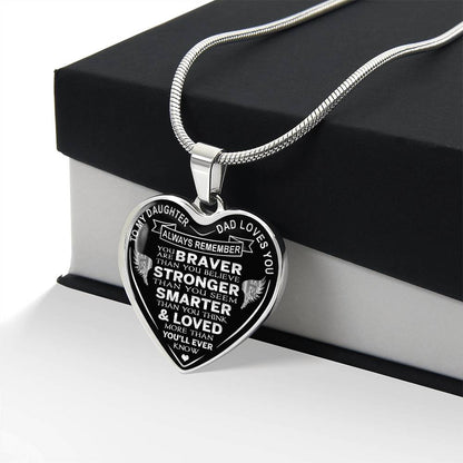 To My Daughter - Dad Loves You Luxury Heart Necklace Gifts For Birthday, Wedding (132624694219-SO)