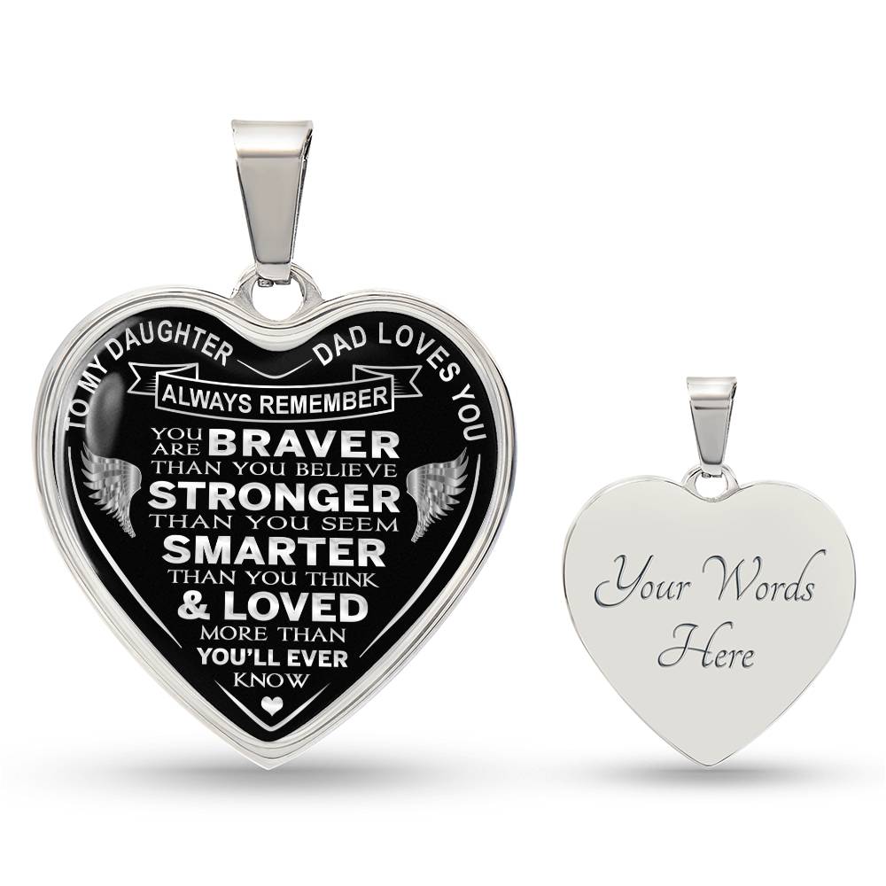 To My Daughter - Dad Loves You Luxury Heart Necklace Gifts For Birthday, Wedding (132624694219-SO)