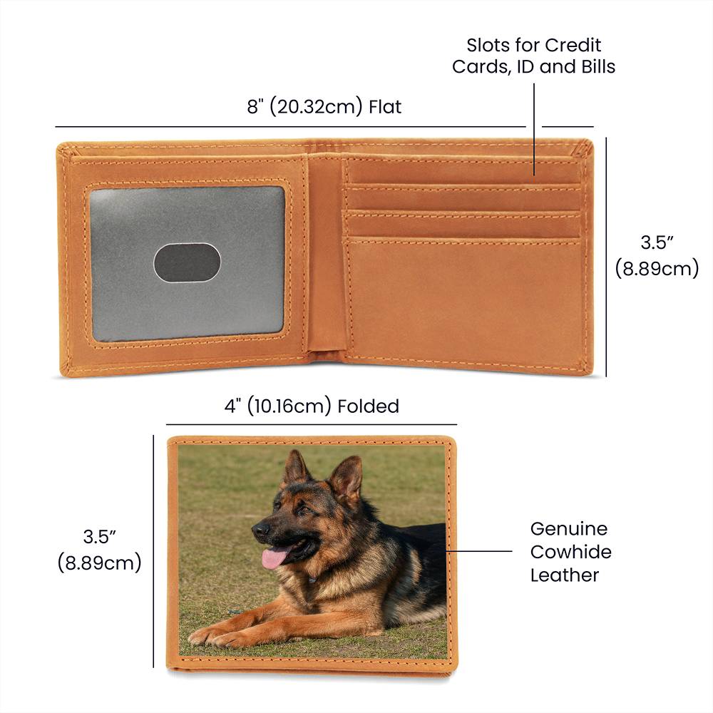 Customize your product by adding your own artwork - Graphic Leather Wallet