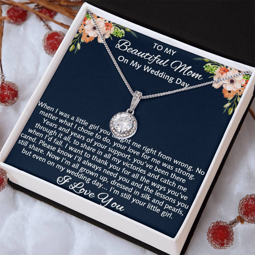 To My Beautiful Mom Eternal Hope Necklace, Mother Of The Bride Gift From Daughter, Bride