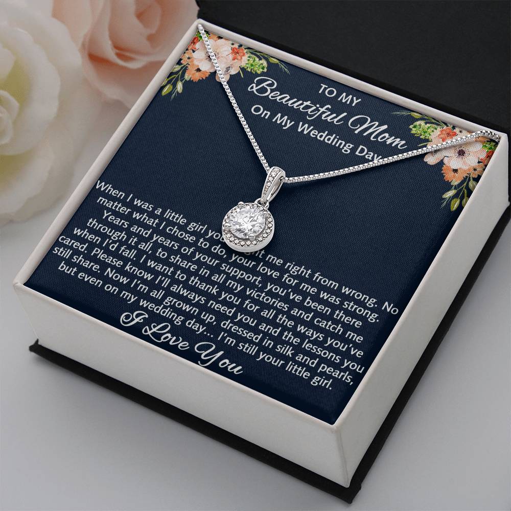 To My Beautiful Mom Eternal Hope Necklace, Mother Of The Bride Gift From Daughter, Bride