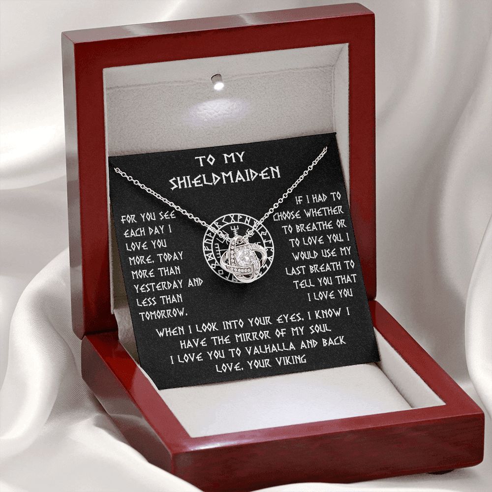 To My Shield-Maiden Love Gift - Luxury Love Knot Beauty Necklace for Wife, Soulmate from Viking, Husband, Soulmate, Partner