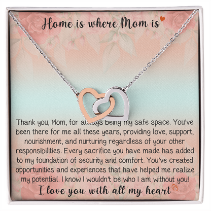 Sentimental Mom Daughter Son Interlock Heart Necklace - Gift for Mother's Day 2025
