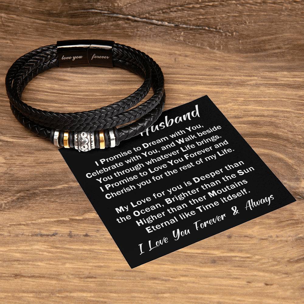 To My Beloved Husband Gift from Wife Soulmate Love You Forever Bracelet for Birthday Graduation, Christmas or any Special Occasion
