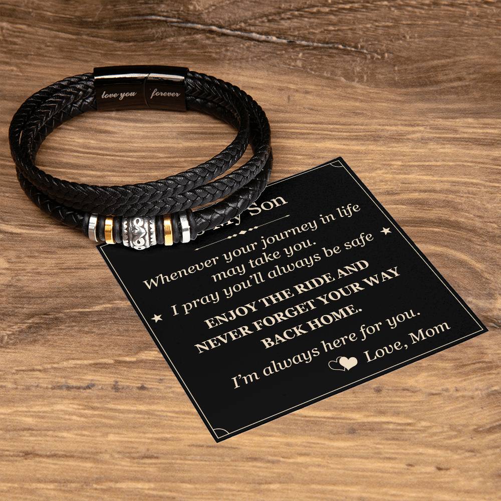 To My Son Gift from Mom Mother Mum Love You Forever Bracelet for Birthday Graduation, Christmas or any Special Occasion