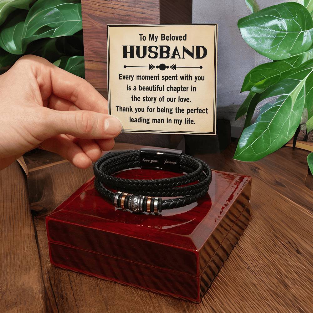 To My Beloved Husband Love You Forever Bracelet - Perfect Gift for Birthday, X-mas, Christmas, Wedding Anniversary or any Special Occasion