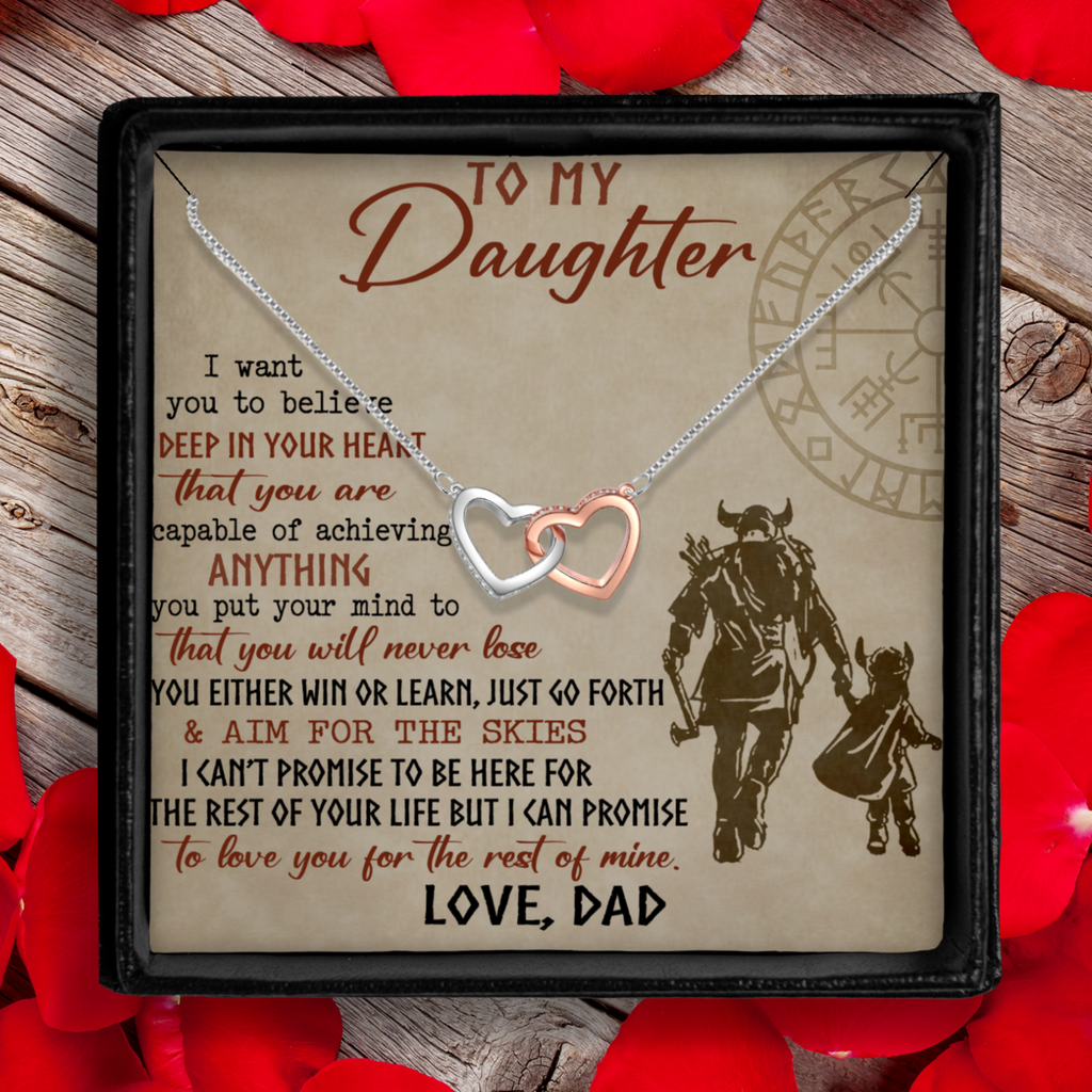 To My Daughter Necklace from Dad, Christmas Gift for Daughter, Birthday Gifts for Daughter, Valentines Day Gift from Dad to Daughter, Father to Daughter Gifts