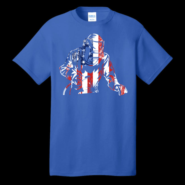 Welder American Flag USA Patriotic Welder T-Shirt Gift For Metal Welding Worker (USPF-133542654355)