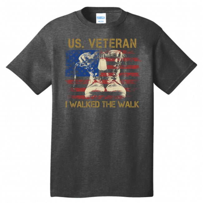 USA Flag Patriot T-Shirt Veteran of United States US Army, I Walked The Walk Tee (USPF-133541910711)