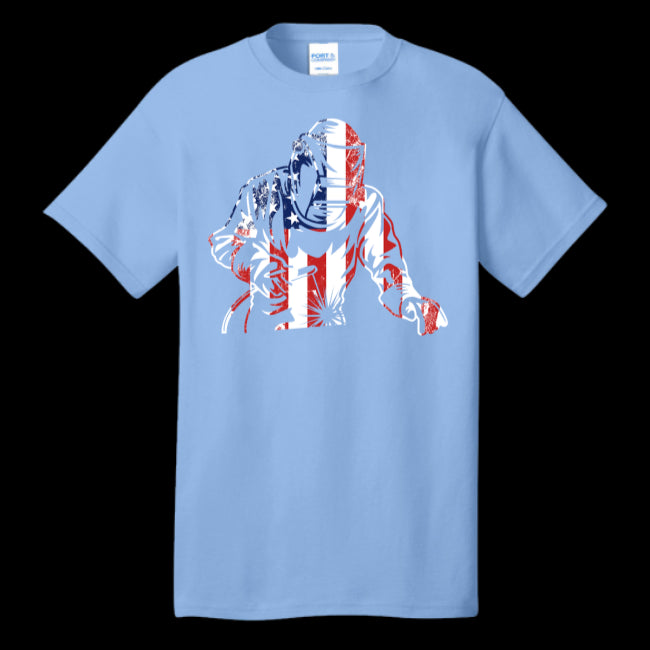 Welder American Flag USA Patriotic Welder T-Shirt Gift For Metal Welding Worker (USPF-133542654355)