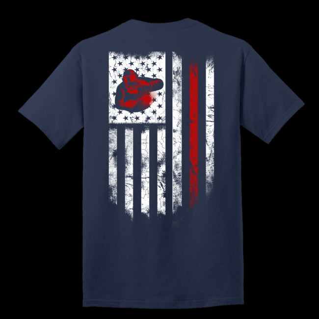 Welder T-Shirt Vintage American Flag USA Patriotic Welding Gift Tee For Dad Son (Backside USPF-133457354426)