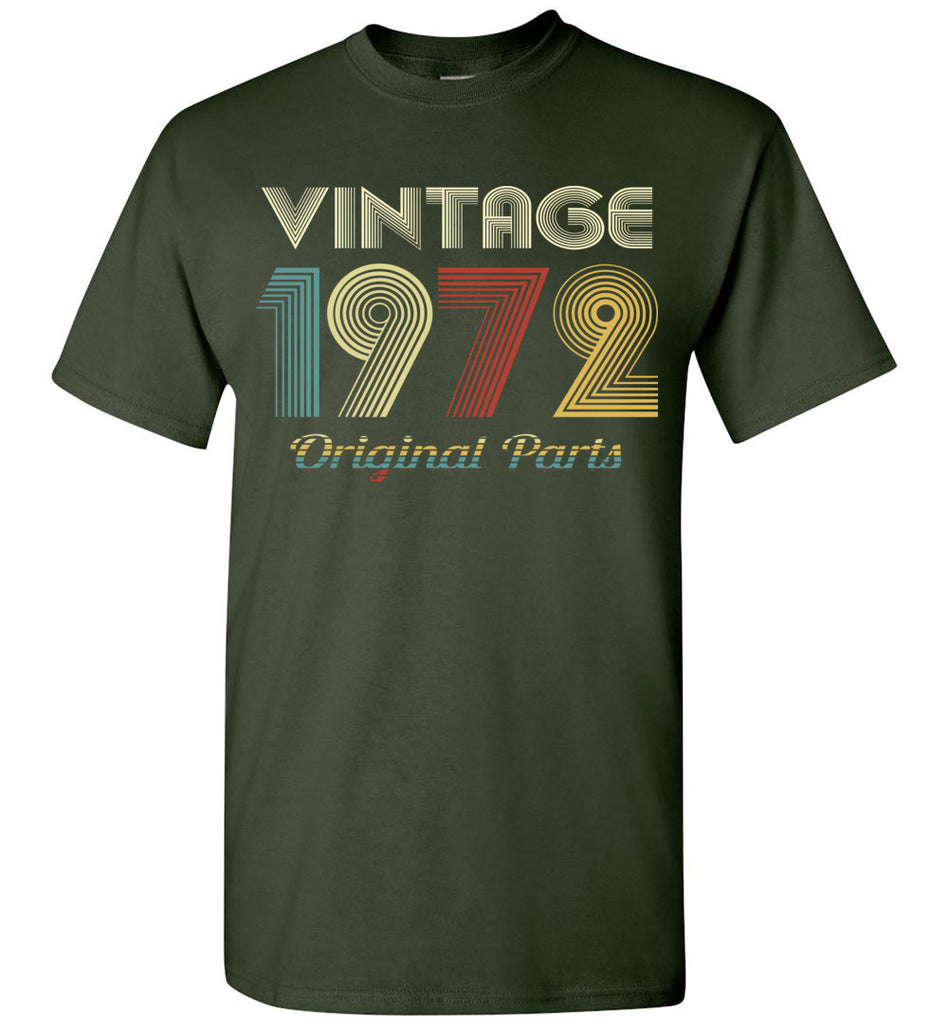 Vintage Retro Original Parts Made in 1972 Tee Birthday Gift 50 Years Old Gildan Short-Sleeve T-Shirt (134116360629)