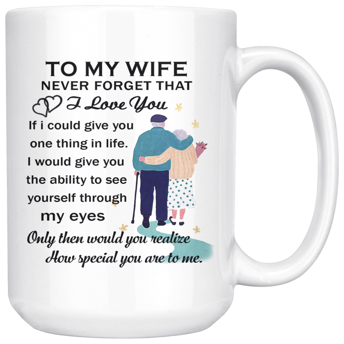Husband and Wife Gift Ideas - Great Coffee Mug for Valentine's Day, Wedding Anniversary or Special Occasion - C-shape Handle 15 oz size Tea Cup