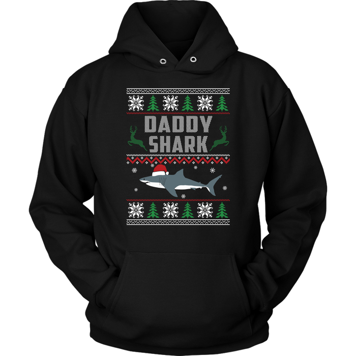 Xmas Gift Daddy Shark Doo Doo Doo Sweater Shirt - Matching Family Funny Unisex Hoodie Gift