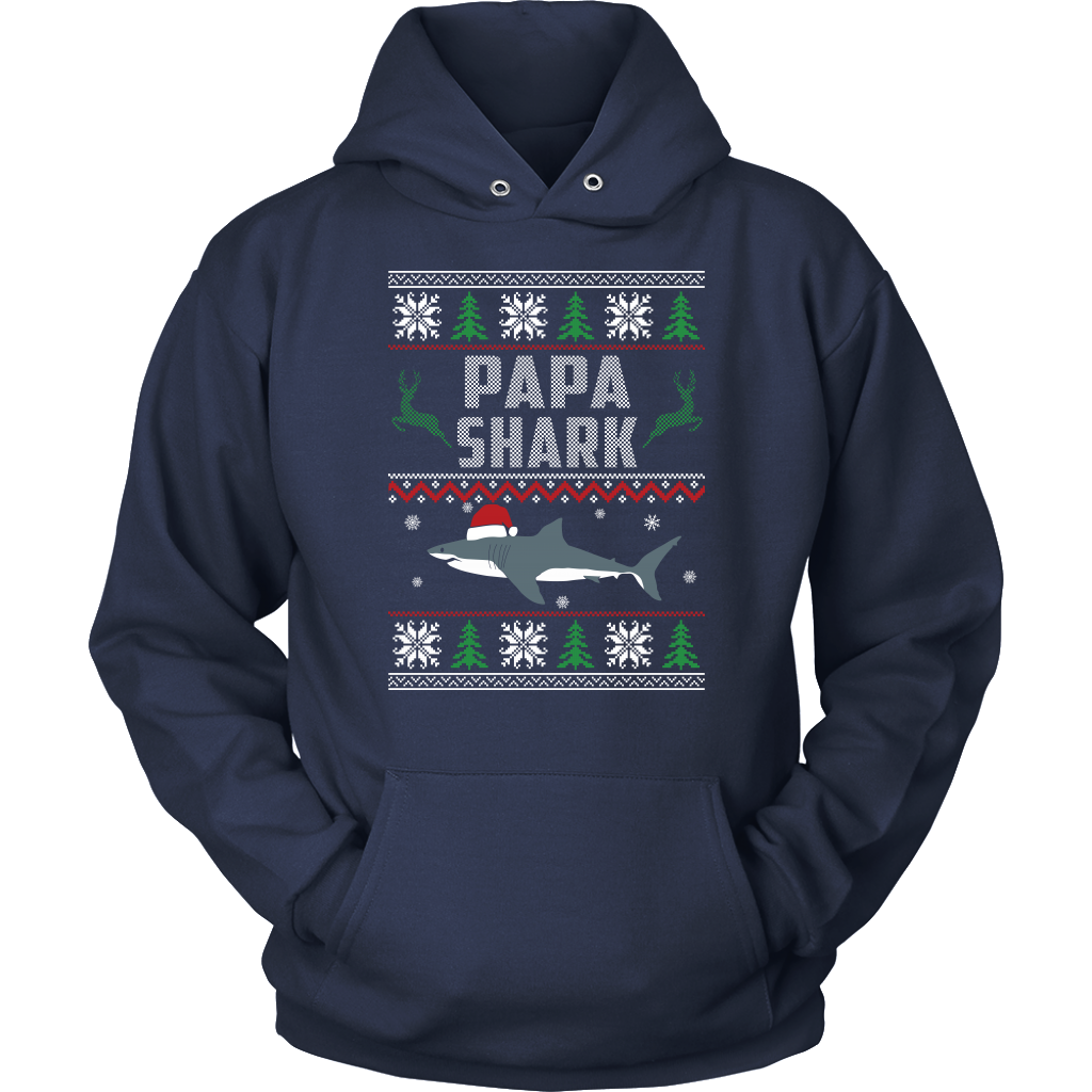 Xmas Gift Papa Shark Doo Doo Doo Sweater Shirt - Matching Family Funny Unisex Hoodie Gift