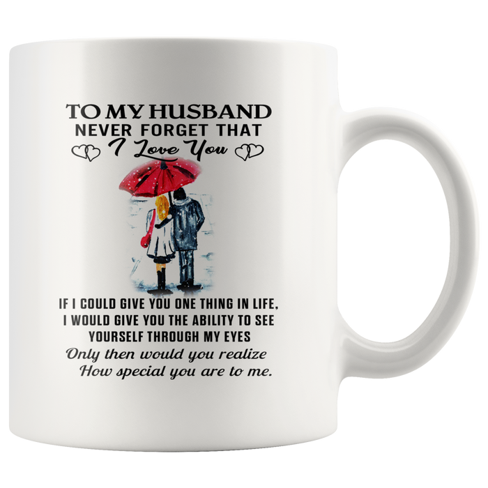 Valentine Gift Ideas for Husband Lovers - Large Novelty C-Shape Easy Rip Handle 11 oz Coffee Cup Print